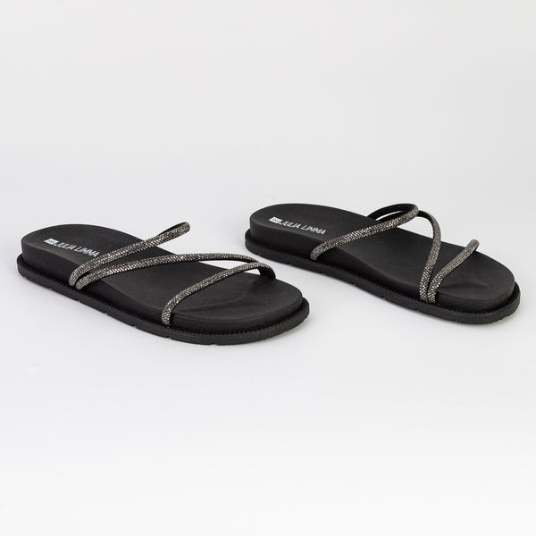 Sandalia Papete Strass 3 Tiras - Julia Limma