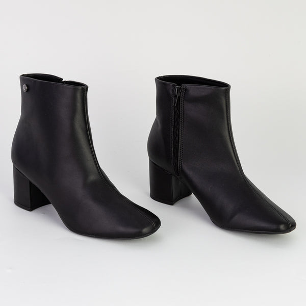 Bota Feminina Cano Curto Salto Bloco - Via Uno