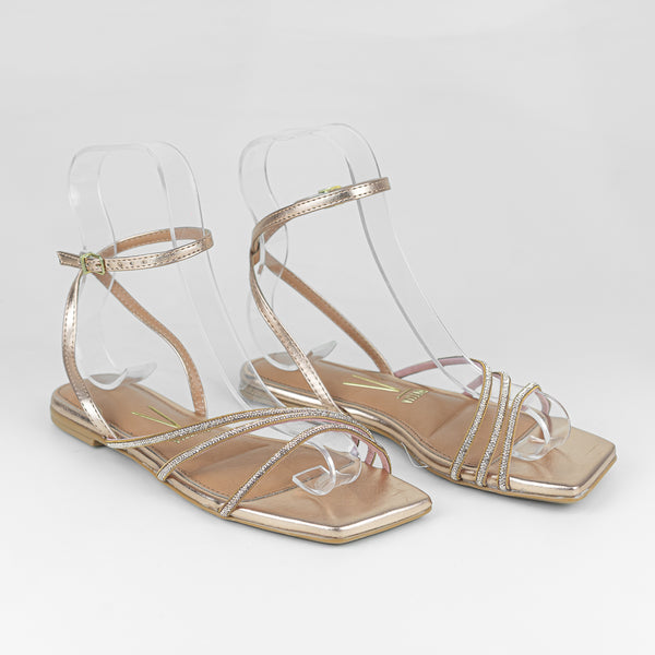 Sandália Feminina Rasteirinha Com Fivela - Vizzano